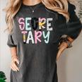 Retro Secretary Back To School Teacher Appreciation Women's Comfort Colors T-Shirt Pepper Retro Secretary Back To School Teacher Appreciation Women's Comfort Colors T-Shirt Pepper