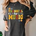 Retro Thankful For Music Floral Music Teacher Thanksgiving Men Women Women's Comfort Colors T-Shirt Pepper