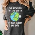 Rotation Of The Earth Makes My Day Science Teacher Earth Day Women's Comfort Colors T-Shirt Pepper