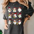 Santa Ghost Reading Books Christmas Library Teacher Women's Comfort Colors T-Shirt Pepper