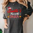 Santa's Favorite Para Christmas Paraprofessional Teacher Women's Comfort Colors T-Shirt Pepper Santa's Favorite Para Christmas Paraprofessional Teacher Women's Comfort Colors T-Shirt Pepper