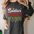 Santa's Favorite Pre-K Teacher Christmas Santa Hat Lights For Men Women Kids Women's Comfort Colors T-Shirt Pepper Santa's Favorite Pre-K Teacher Christmas Santa Hat Lights For Men Women Kids Women's Comfort Colors T-Shirt Pepper