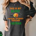 My Scary Social Studies Teacher Costume Halloween Men Women Women's Comfort Colors T-Shirt Pepper My Scary Social Studies Teacher Costume Halloween Men Women Women's Comfort Colors T-Shirt Pepper