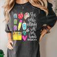 She Works Willingly With Her Hands Proverbs Daycare Teacher Men Women Women's Comfort Colors T-Shirt Pepper She Works Willingly With Her Hands Proverbs Daycare Teacher Men Women Women's Comfort Colors T-Shirt Pepper