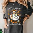 Silly Goose Teachers Club Cozy Fall Teacher Women's Comfort Colors T-Shirt Pepper