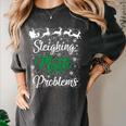 Sleighing Math Problem Xmas In Math Teacher Christmas Men Women Women's Comfort Colors T-Shirt Pepper