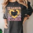 Social Studies Teacher Pencil Heart Leopard Back To School Women's Comfort Colors T-Shirt Pepper Social Studies Teacher Pencil Heart Leopard Back To School Women's Comfort Colors T-Shirt Pepper