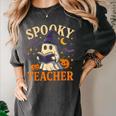 Spooky Teacher Halloween Cute Ghost Pumpkin Reading Women Women's Comfort Colors T-Shirt Pepper Spooky Teacher Halloween Cute Ghost Pumpkin Reading Women Women's Comfort Colors T-Shirt Pepper