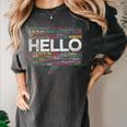 Start With Hello Different World Language Learning Teacher Women's Comfort Colors T-Shirt Pepper Start With Hello Different World Language Learning Teacher Women's Comfort Colors T-Shirt Pepper