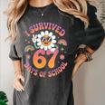 I Survived 67 Days Of School Groovy Retro Teachers Girls Women's Comfort Colors T-Shirt Pepper