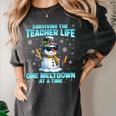Surviving The Teacher Life Pjs Pajamas Christmas Xmas Teache Women's Comfort Colors T-Shirt Pepper Surviving The Teacher Life Pjs Pajamas Christmas Xmas Teache Women's Comfort Colors T-Shirt Pepper