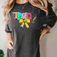 Teach Coquette Bow Teacher Back To School Happy First Day Women's Comfort Colors T-Shirt Pepper Teach Coquette Bow Teacher Back To School Happy First Day Women's Comfort Colors T-Shirt Pepper