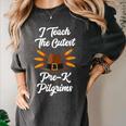 I Teach The Cutest Pre-K Pilgrims Thanksgiving Teacher Item Women's Comfort Colors T-Shirt Pepper