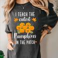 I Teach The Cutest Pumpkins In The Patch Halloween Teacher Women's Comfort Colors T-Shirt Pepper I Teach The Cutest Pumpkins In The Patch Halloween Teacher Women's Comfort Colors T-Shirt Pepper