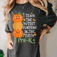I Teach The Cutest Pumpkins In Patch Pre-K Halloween Teacher Women's Comfort Colors T-Shirt Pepper