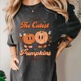 I Teach The Cutest Pumpkins In The Patch Retro Teacher Fall Women's Comfort Colors T-Shirt Pepper I Teach The Cutest Pumpkins In The Patch Retro Teacher Fall Women's Comfort Colors T-Shirt Pepper
