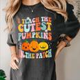 I Teach The Cutest Pumpkins In The Patch Teacher Women's Comfort Colors T-Shirt Pepper I Teach The Cutest Pumpkins In The Patch Teacher Women's Comfort Colors T-Shirt Pepper