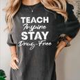 Teach Inspire Stay Drug-Free Red Ribbon Week Teacher Kids Women's Comfort Colors T-Shirt Pepper