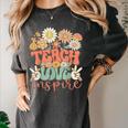 Teach Love Inspire Retro Groovy Daisy Back To School Teacher For Men Women Kids Women's Comfort Colors T-Shirt Pepper Teach Love Inspire Retro Groovy Daisy Back To School Teacher For Men Women Kids Women's Comfort Colors T-Shirt Pepper