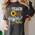 TEACH LOVE INSPIRE Teacher Sunflower Appreciation Women's Comfort Colors T-Shirt Pepper TEACH LOVE INSPIRE Teacher Sunflower Appreciation Women's Comfort Colors T-Shirt Pepper