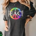 Teach Peace For Teachers And Educators Counselor Women's Comfort Colors T-Shirt Pepper