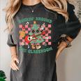 Teacher Christmas Rockin' Around The Classroom Men Women Kids Women's Comfort Colors T-Shirt Pepper Teacher Christmas Rockin' Around The Classroom Men Women Kids Women's Comfort Colors T-Shirt Pepper
