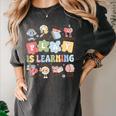 Teacher Groovy Play Is Learning Back To School Women's Comfort Colors T-Shirt Pepper