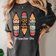 Teacher Life Teach Love Inspire Pencils Inspirational Women Women's Comfort Colors T-Shirt Pepper Teacher Life Teach Love Inspire Pencils Inspirational Women Women's Comfort Colors T-Shirt Pepper