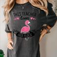 This Teacher Loves Her Flock Cute Flamingo Teacher Women's Comfort Colors T-Shirt Pepper