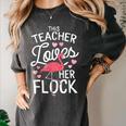 This Teacher Loves Her Flock Flamingo Teacher Class Women's Comfort Colors T-Shirt Pepper This Teacher Loves Her Flock Flamingo Teacher Class Women's Comfort Colors T-Shirt Pepper