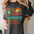Teacher Not All Superheroes Wear Capes Teacher Squad Women's Comfort Colors T-Shirt Pepper Teacher Not All Superheroes Wear Capes Teacher Squad Women's Comfort Colors T-Shirt Pepper