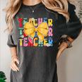 Teacher Pencil Coquette Bow Back To School Teacher Women's Comfort Colors T-Shirt Pepper