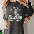 Teacher Skeleton Messy Bun I'Ll Just Wait Until Its Quiet Women's Comfort Colors T-Shirt Pepper Teacher Skeleton Messy Bun I'Ll Just Wait Until Its Quiet Women's Comfort Colors T-Shirt Pepper