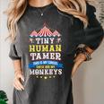 Teacher Tiny Human Tamer This My Circus These Are My Monkeys Women's Comfort Colors T-Shirt Pepper
