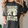 Teachers Love Brains Halloween Costume Boo Trick Teach Women's Comfort Colors T-Shirt Pepper Teachers Love Brains Halloween Costume Boo Trick Teach Women's Comfort Colors T-Shirt Pepper