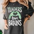Teachers Love Brains Halloween Costume Trick Treat Zombie Women's Comfort Colors T-Shirt Pepper
