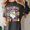 Teaching My Boos Ghost Teacher Cute Groovy Halloween Teacher Women's Comfort Colors T-Shirt Pepper