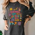 Teaching Kids About Jesus Is The Best Job Ever Bible Teacher Women's Comfort Colors T-Shirt Pepper Teaching Kids About Jesus Is The Best Job Ever Bible Teacher Women's Comfort Colors T-Shirt Pepper