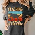 Teaching Is a Walk In Park Dinosaur Teacher Women's Comfort Colors T-Shirt Pepper