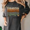Thankful Teacher Thanksgiving Fall Pumpkin Turkey Women's Comfort Colors T-Shirt Pepper