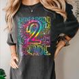 Tie Dye 2nd Grade Typography Team Second Grade Teacher Women's Comfort Colors T-Shirt Pepper
