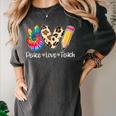 Tie Dye Hippie Peace Love Teach Teacher Appreciation Women's Comfort Colors T-Shirt Pepper