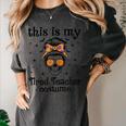 This Is My Tired Teacher Costume Skull Halloween Messy Bun Women's Comfort Colors T-Shirt Pepper This Is My Tired Teacher Costume Skull Halloween Messy Bun Women's Comfort Colors T-Shirt Pepper
