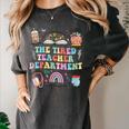 The Tired Teachers Department Retro Groovy Back To School Women's Comfort Colors T-Shirt Pepper The Tired Teachers Department Retro Groovy Back To School Women's Comfort Colors T-Shirt Pepper