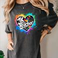TK Teacher Transitional Kindergarten Heart Back To School Women's Comfort Colors T-Shirt Pepper