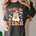 Trick Or Teach Cute Floral Ghost Teacher Halloween Costume Women's Comfort Colors T-Shirt Pepper Trick Or Teach Cute Floral Ghost Teacher Halloween Costume Women's Comfort Colors T-Shirt Pepper