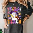 Trick Or Teach Teacher Ghost Teaching Fun Halloween Teacher Women's Comfort Colors T-Shirt Pepper