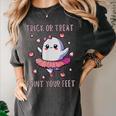 Trick Or Treat Point Your Feet Halloween Ghost Dance Teacher Women's Comfort Colors T-Shirt Pepper