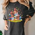 Turkey Reading Books Fall Season Thanksgiving Teacher Book Women's Comfort Colors T-Shirt Pepper