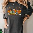 Turkey Reading Books Fall Thanksgiving Teacher Student Women's Comfort Colors T-Shirt Pepper Turkey Reading Books Fall Thanksgiving Teacher Student Women's Comfort Colors T-Shirt Pepper